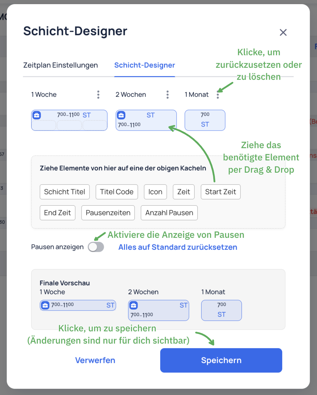 Schicht-Designer Detail
