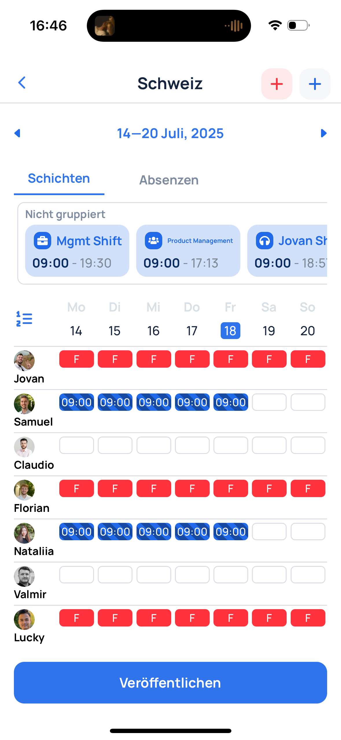 Flash-Modus für Teams